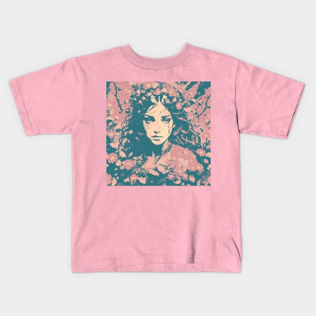 flower girl Kids T-Shirt by stephenignacio